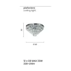 Llamba tavani klasike prej metali ari dhe varëse kristali luksoze - Jerome Viadurini