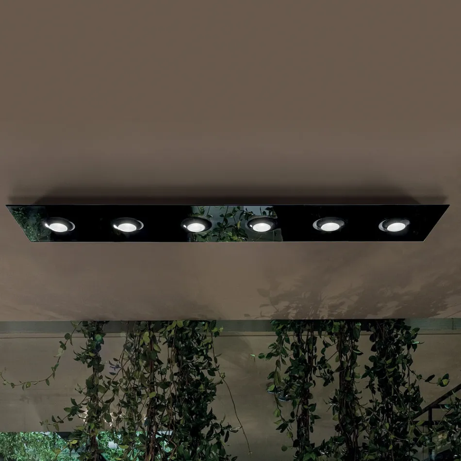 Ndriçues Tavani me Pllakë Xhami të Sheshtë me Ulje - Kora Viadurini