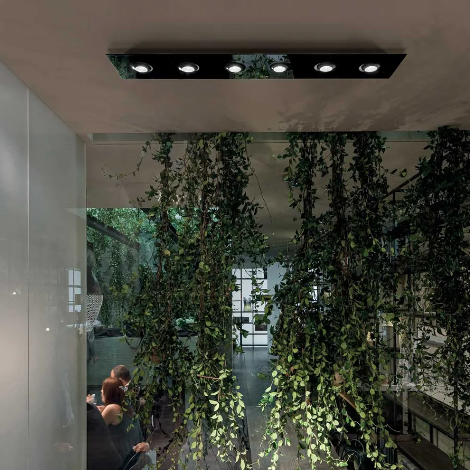 Ndriçues Tavani me Pllakë Xhami të Sheshtë me Ulje - Kora Viadurini