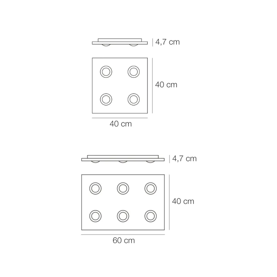 Dritë Tavani me Pllakë Xhami të Sheshtë me Ulje Prodhuar në Itali - Kora Viadurini