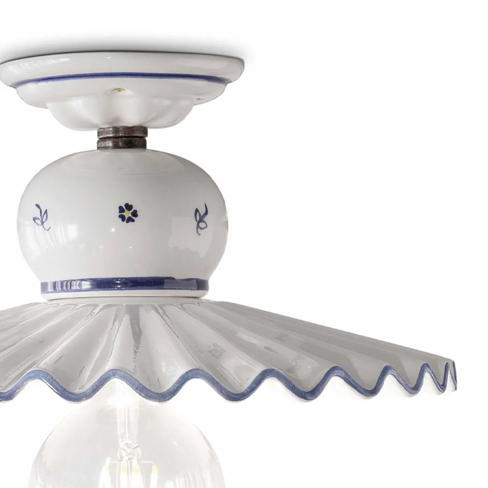 Llamba tavani prej qeramike artizanale e dekoruar me dore 2 permasa - Rome Viadurini