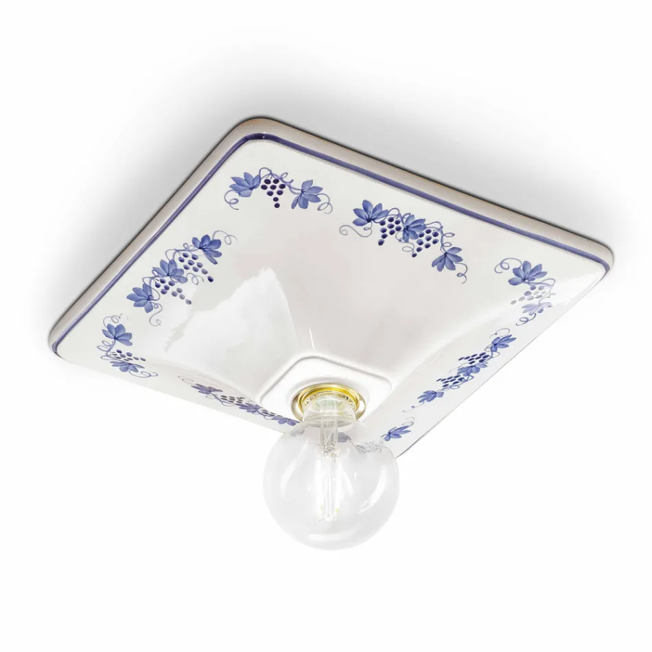 Llamba e tavanit fshatar bërë nga qeramika Trieste nga Ferroluce Viadurini