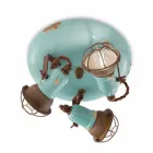 dizajn llambë tavani me tre drita ndriçimi të stilit industrial Allison Ferroluce Viadurini