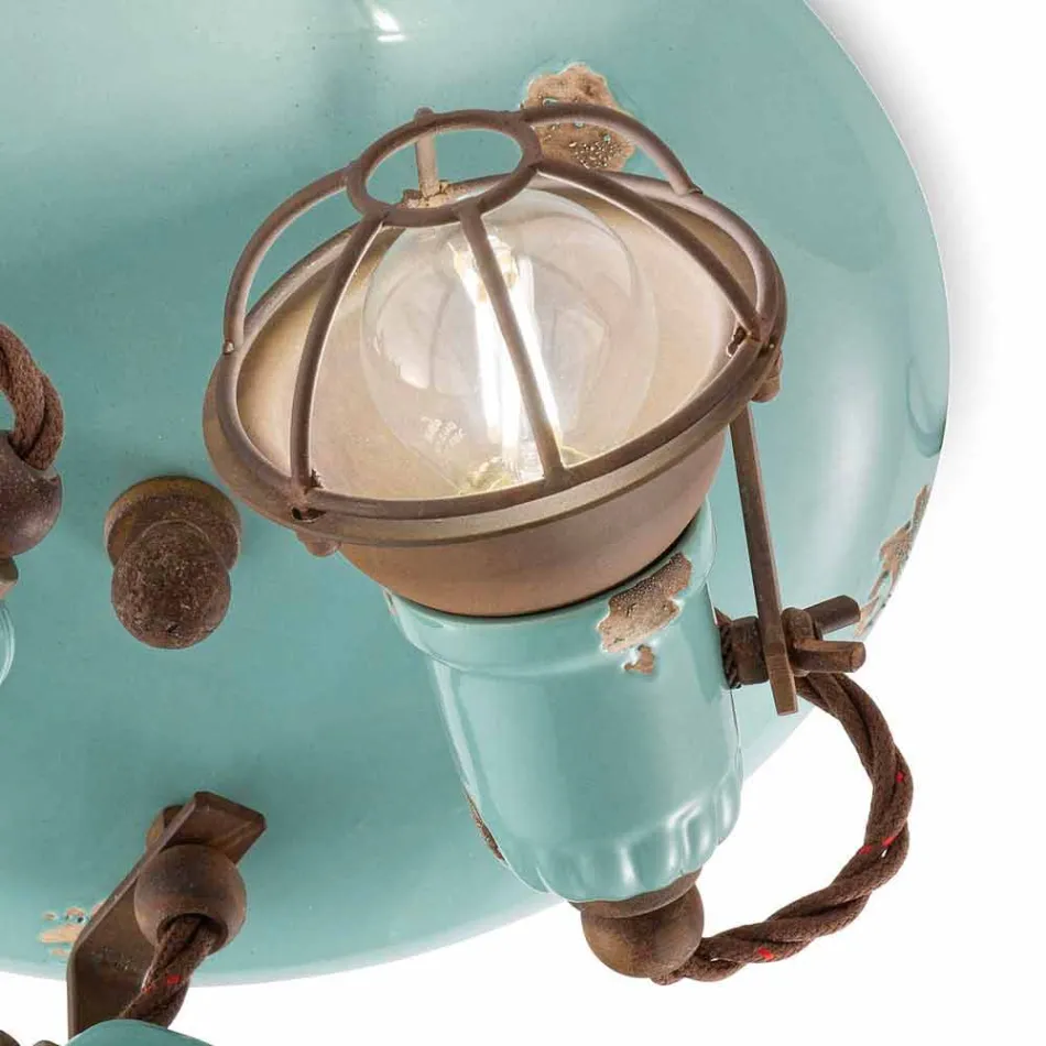 dizajn llambë tavani me tre drita ndriçimi të stilit industrial Allison Ferroluce Viadurini