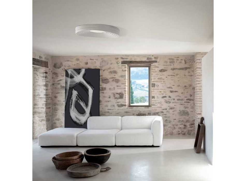 Llambë tavani e dhomës së ndenjes me dizajn modern në suva të bardhë Matt - jamball Viadurini