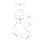 Drita e rregullueshme e tavanit në Spotlight në 4 copë alumini të bardhë ose të zi - Lazzaro Viadurini