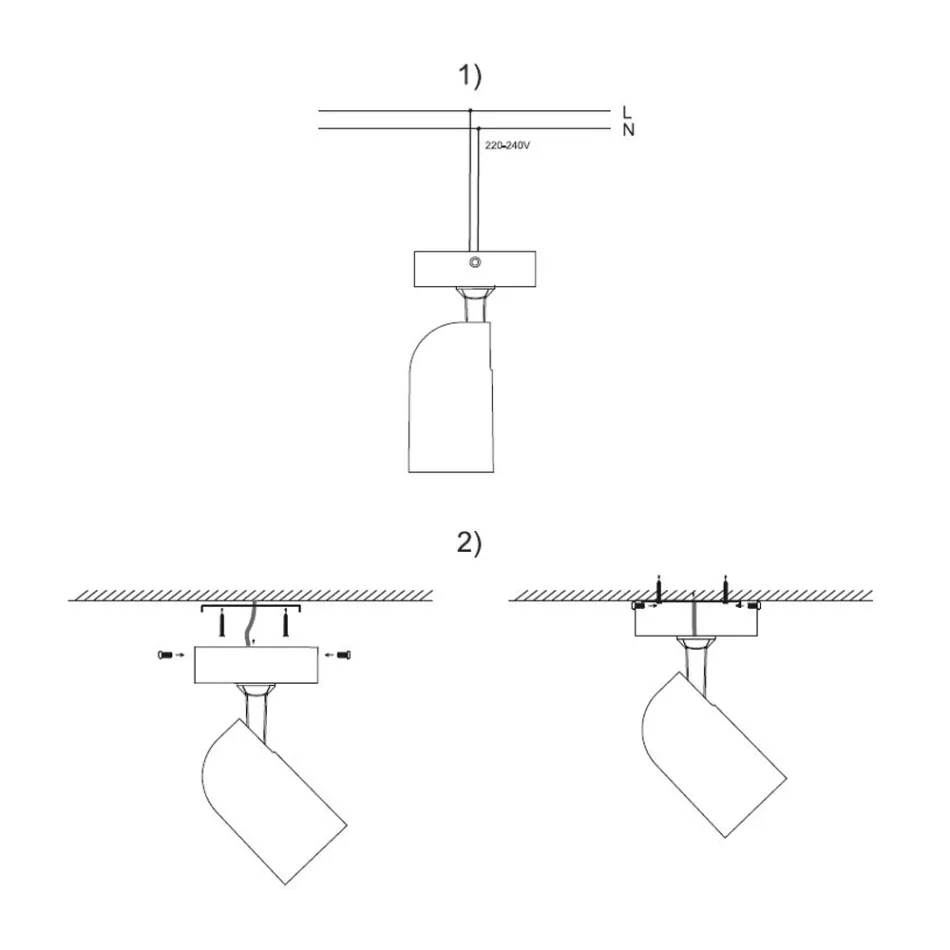 Drita e rregullueshme e tavanit në Spotlight në 4 copë alumini të bardhë ose të zi - Lazzaro Viadurini
