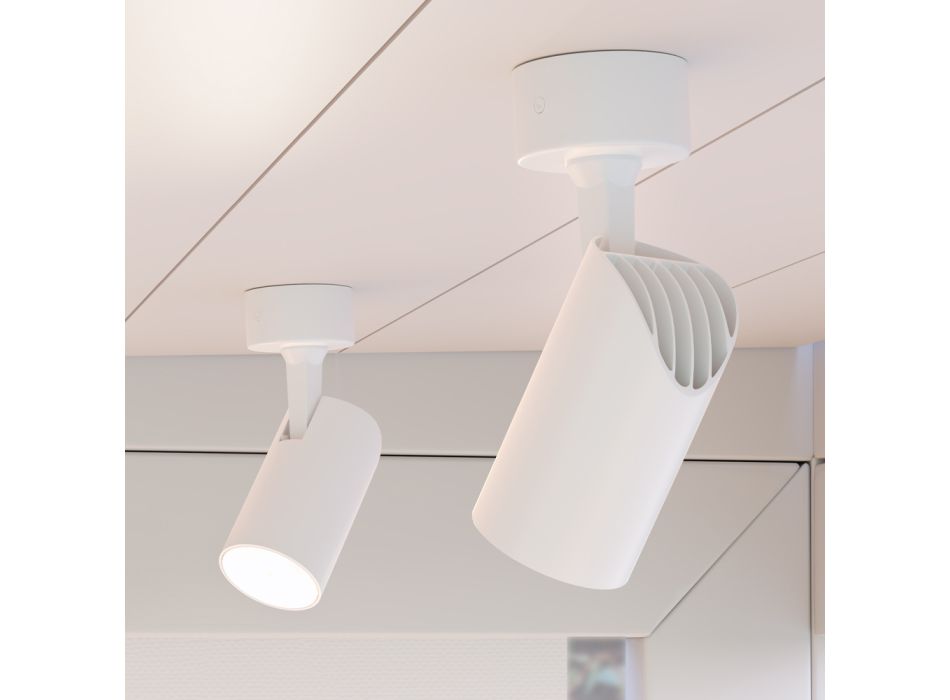 Drita e rregullueshme e tavanit në Spotlight në 4 copë alumini të bardhë ose të zi - Lazzaro Viadurini