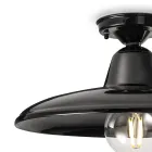 Llampa tavani prej qeramike dhe hekuri të zezë me dizajn Industrial Vintage - Bew Viadurini