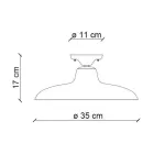 Llampa tavani prej qeramike dhe hekuri të zezë me dizajn Industrial Vintage - Bew Viadurini