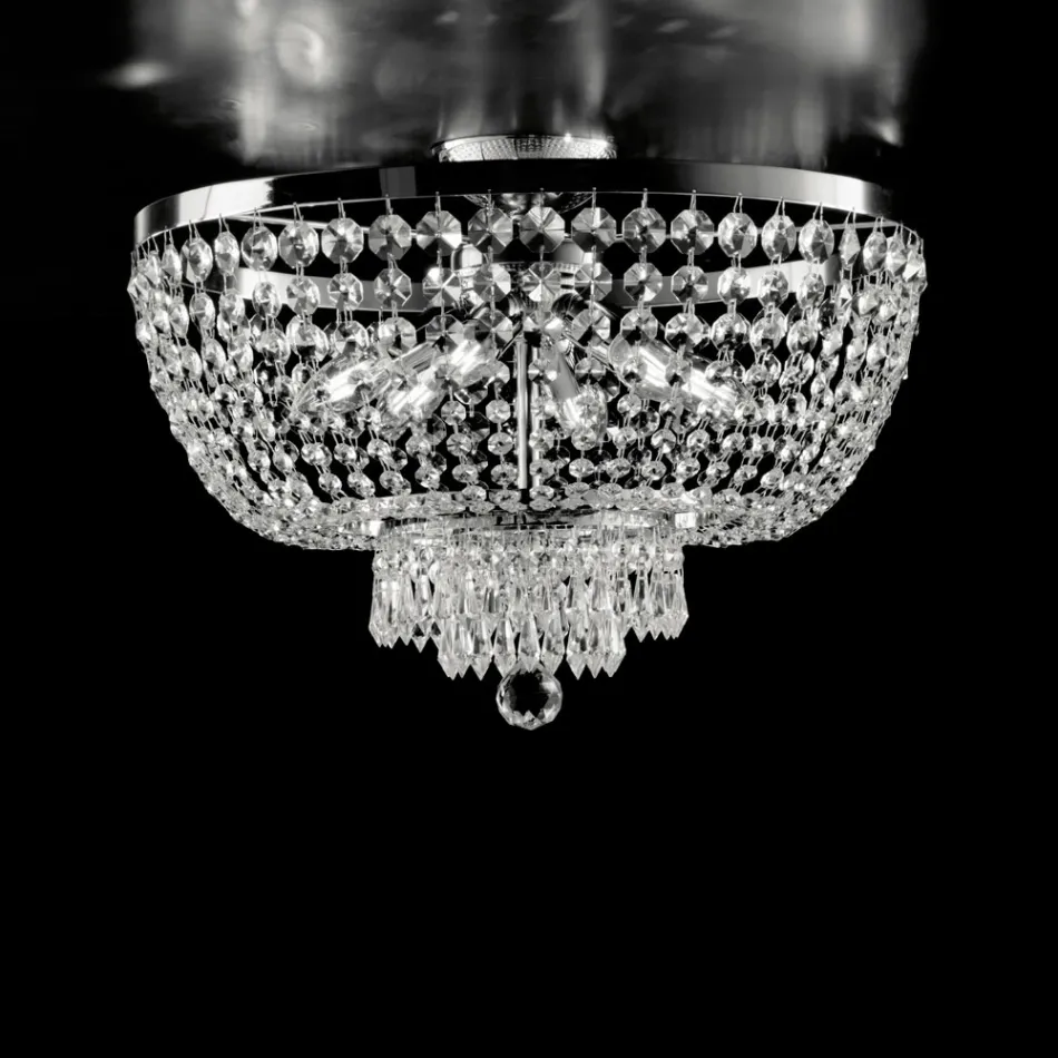 Llambë tavani prej hekuri dhe ari me gurë të çmuar të prodhuar në Itali për dekorim të brendshëm - Austri Viadurini