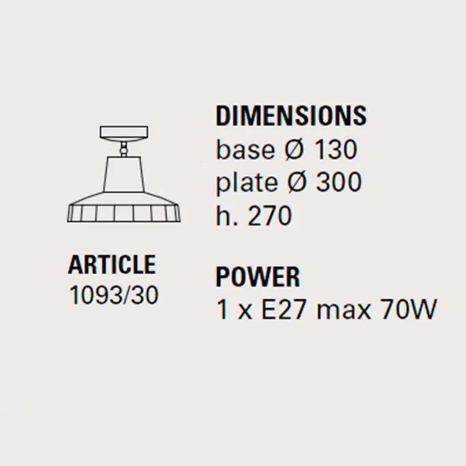 Llambë tavani në majolica Toscan dhe bronzi, 30 cm, Rossi - Toscot Viadurini
