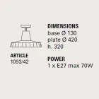 Llambë tavani në majolica Toscan dhe bronzi, 42 cm, Rossi - Toscot Viadurini