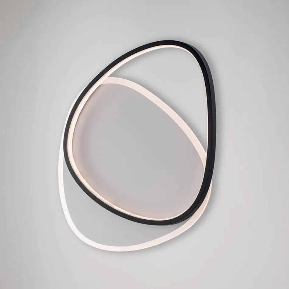 Dritë tavani LED metalike bardh e zi Ophiuchus për ndriçim të brendshëm Viadurini