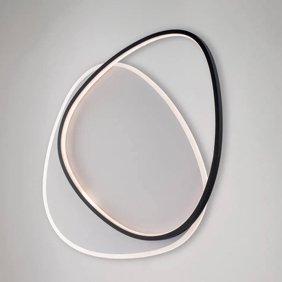 Dritë tavani LED metalike bardh e zi Ophiuchus për ndriçim të brendshëm Viadurini