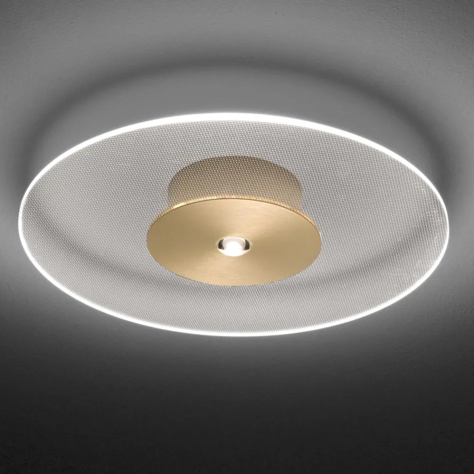 Ndriçues Tavani Metalik me Difuzor Pleksiglasi me Pika të Mikro-Pika - Nora Viadurini