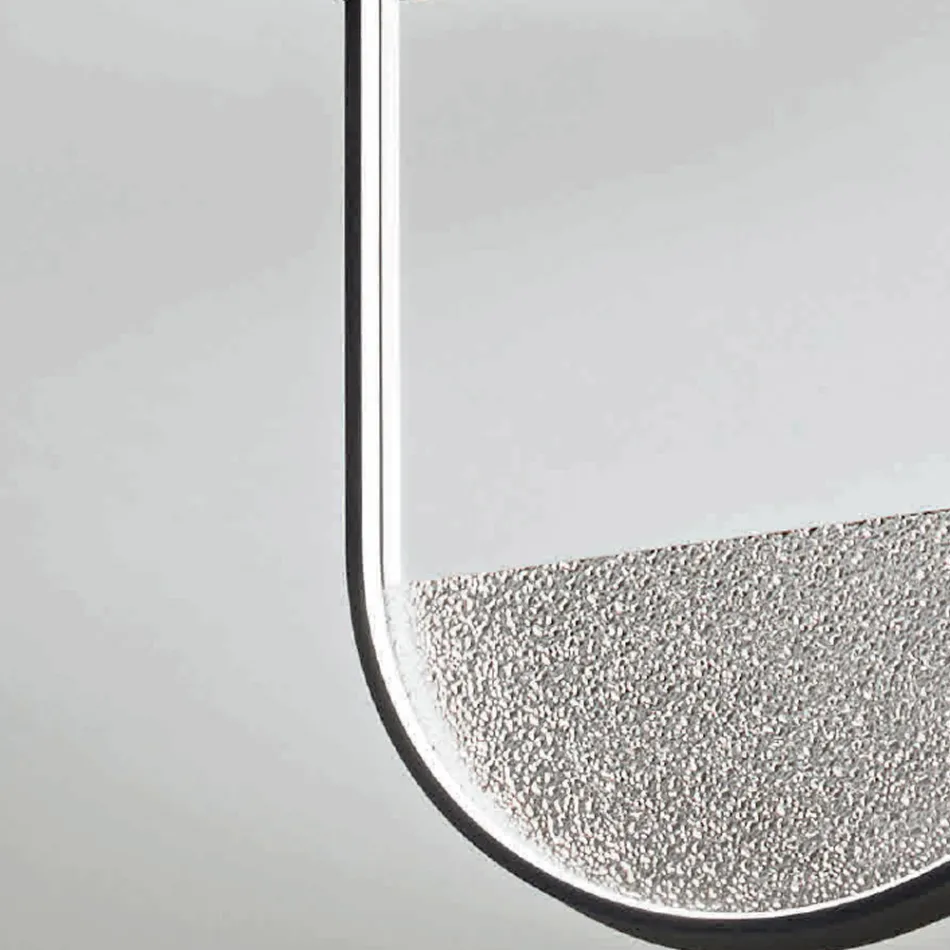 Llambë tavani me metal të lyer dhe futje e lëvizshme në xhami të grimcuar - Catalpa Viadurini