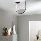 Llambë tavani në metal të lyer dhe futje e lëvizshme në xhami të grimcuar - Catalpa Viadurini