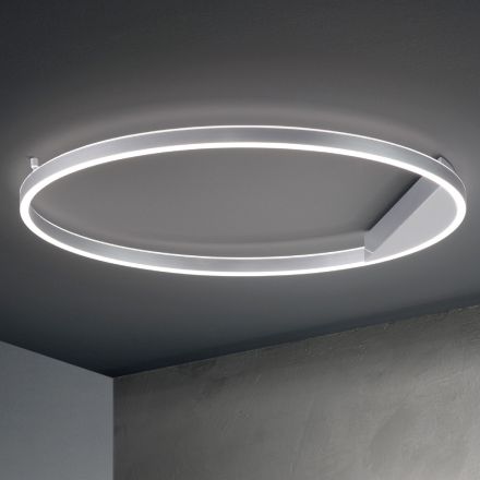 Llambë tavani metalike e lyer me ar ose argjend me LED të zbehtë - Libra Viadurini