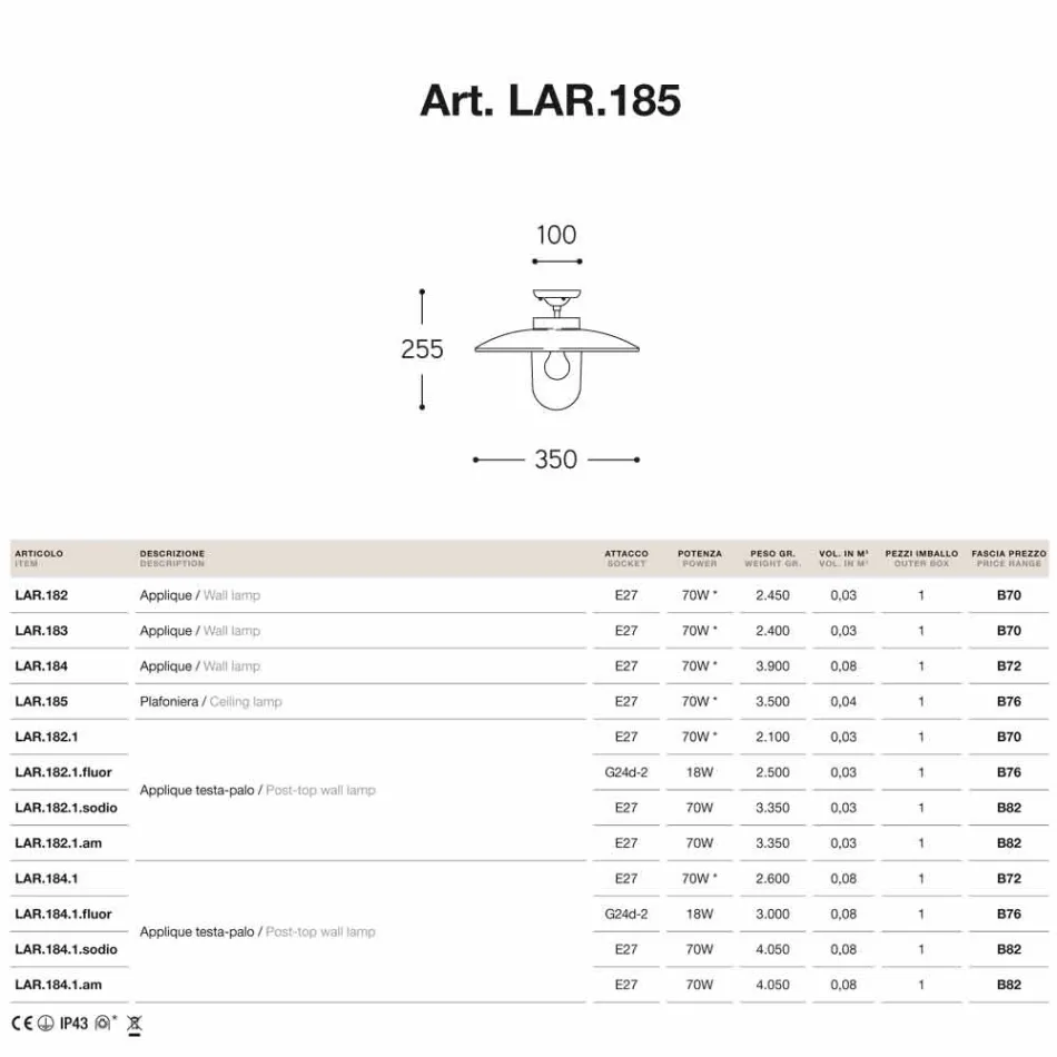 Llambë tavani në bronz, bakër dhe qelq Nabucco Aldo Bernardi Viadurini