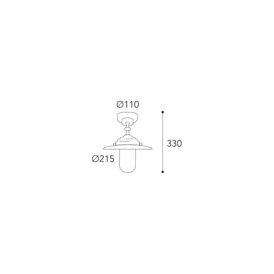 Llambë tavani e jashtme prej bronzi klasike, xham transparent IP44 - Elfico Viadurini