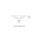 Llamba tavani ne qelq venecian dhe metal te bardhe Prodhuar ne Itali - Artemide Viadurini