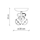 Llamba tavani industriale 2 llamba nga hekuri dhe qeramika e punuar me dorë - papafingo Viadurini