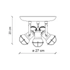 Dritë tavani industriale 3 llamba në hekur dhe qeramikë e punuar me dorë - papafingo Viadurini