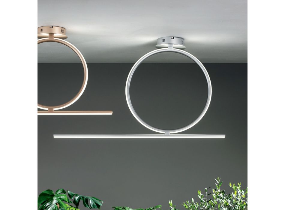 Dritë tavani metalike LED me errësim me difuzues silikoni - Marmore Viadurini
