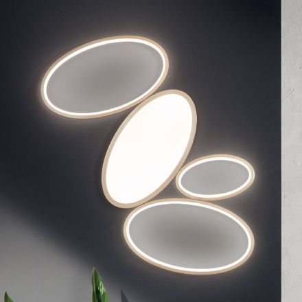 Llambë tavani LED moderne me errësim në metal të bardhë ose ari - Raissa Viadurini