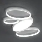 Llambë tavani LED moderne me errësim në metal të bardhë ose ari - Raissa Viadurini