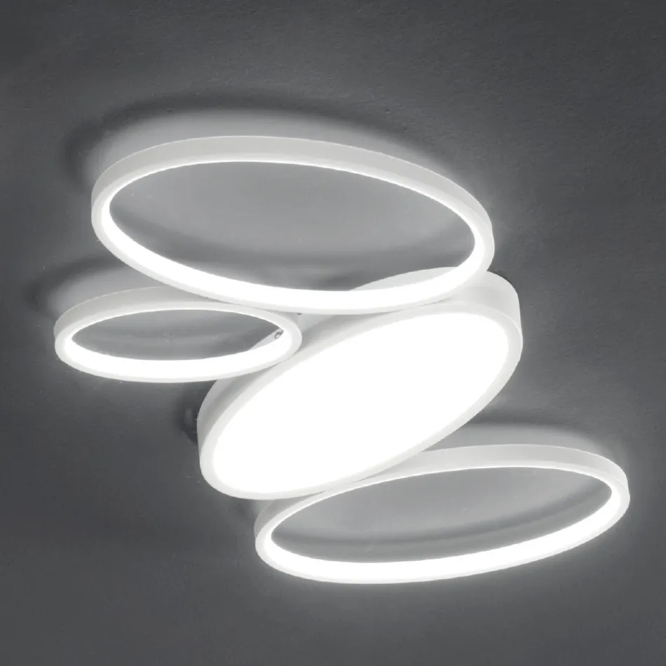 Llambë tavani LED moderne me errësim në metal të bardhë ose ari - Raissa Viadurini