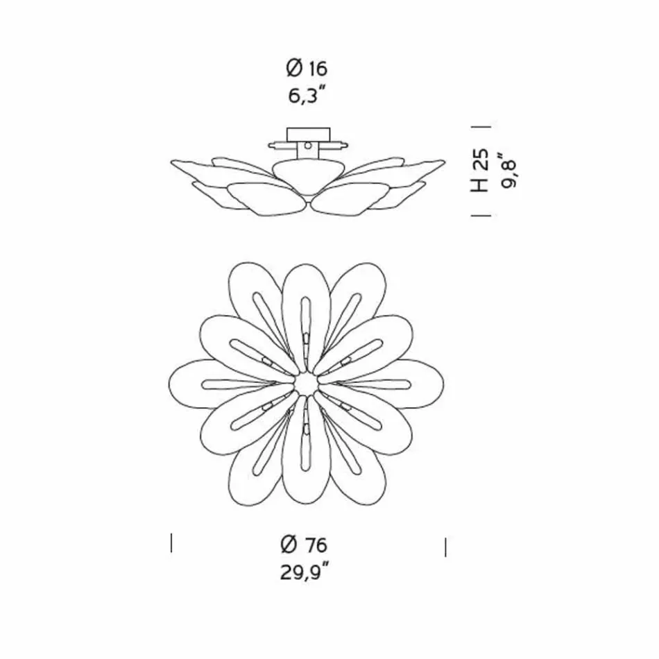 Llambë Tavani Xhami Moderne Venedikase e punuar me dorë në Itali - Minos Viadurini