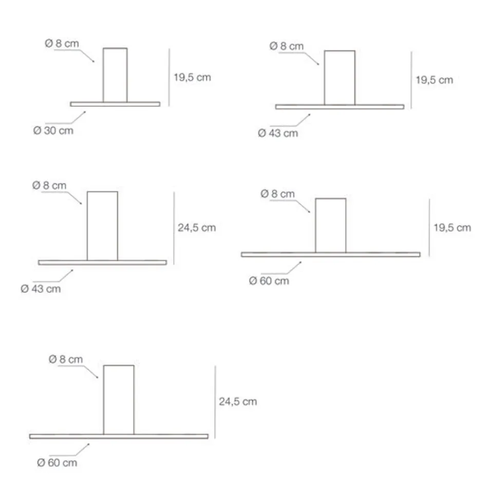 Dritë tavani prej metali në përfundime dhe madhësi të ndryshme - Drita Viadurini