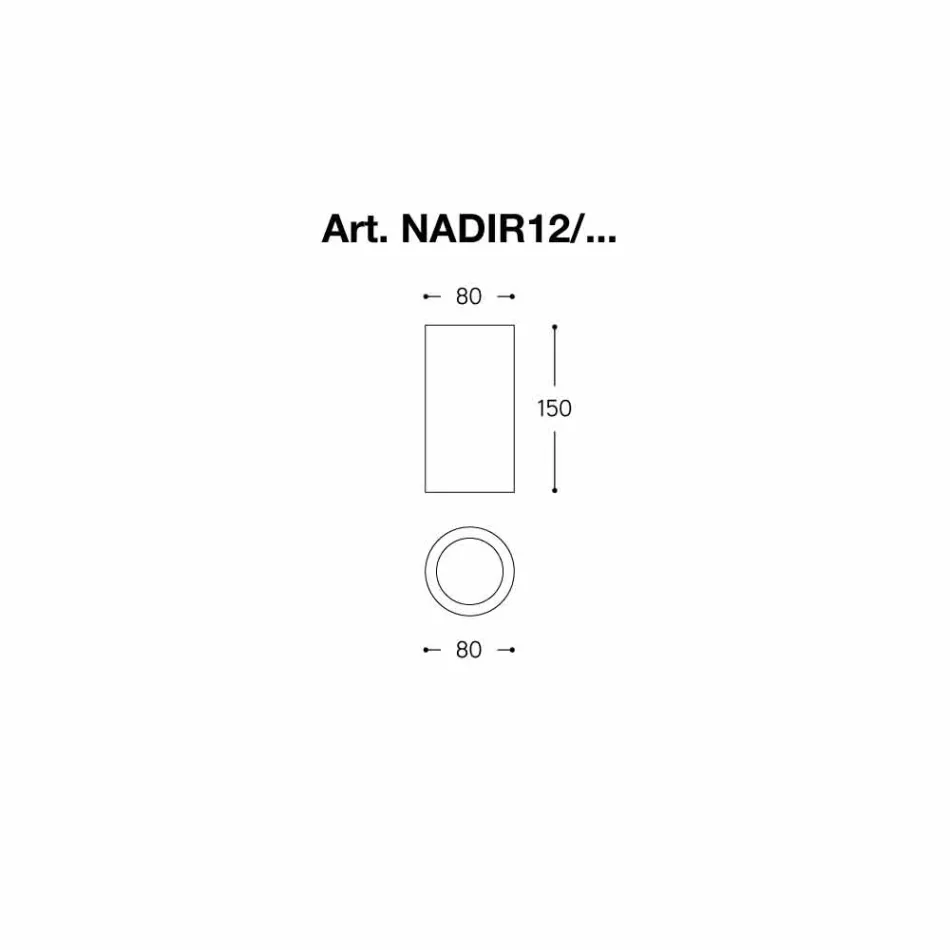 Cementimento ose suva e rrumbullakët me tavan të rrumbullakët Nadir 12 Aldo Bernardi Viadurini