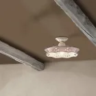 Llambë tavani vintage prej qeramike dhe hekuri të punuar me dorë 2 përmasa - Alessandria Viadurini