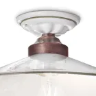 Llamba Tavani Vintage ne Qeramike dhe Hekur Pune Dore ne 3 Madhesi - Asti Viadurini