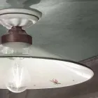 Llamba Tavani Vintage ne Qeramike dhe Hekur Pune Dore ne 3 Madhesi - Asti Viadurini