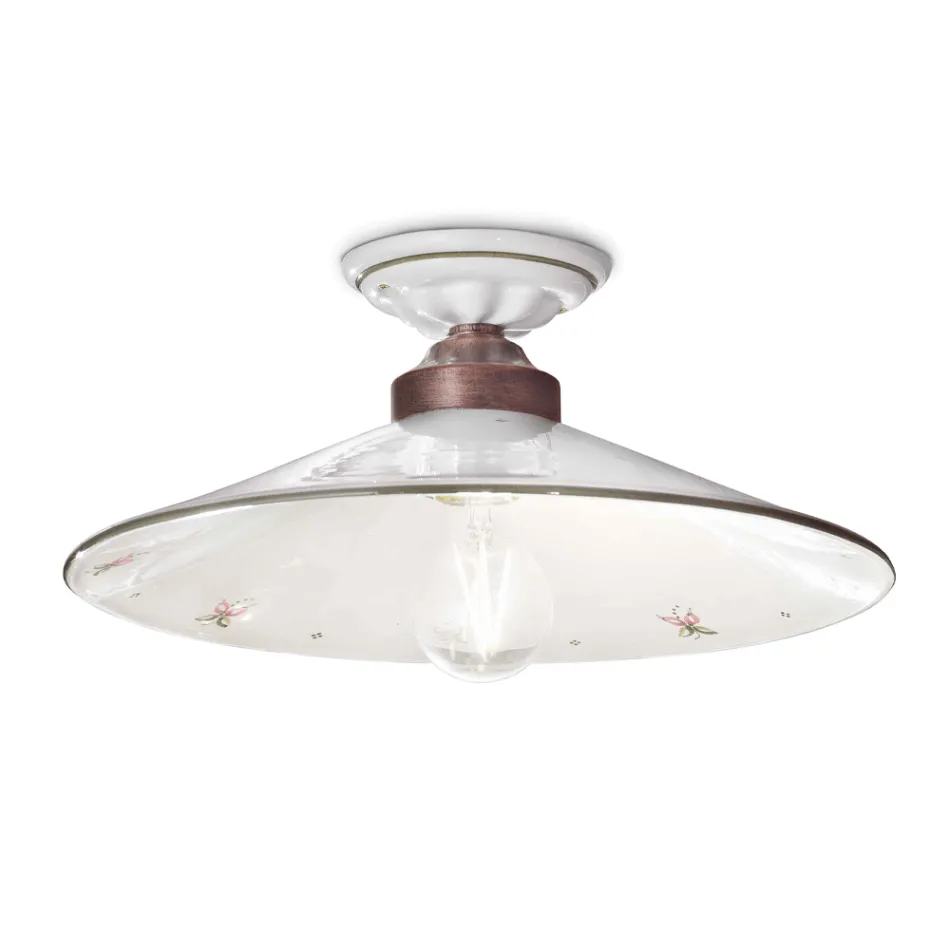 Llamba Tavani Vintage ne Qeramike dhe Hekur Pune Dore ne 3 Madhesi - Asti Viadurini