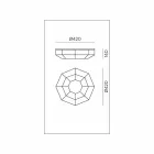 Llambë tavan e cilësisë së mirë në bronz dhe qelq të djegur me madhësi 2 - Lidhur nga Il Fanale Viadurini