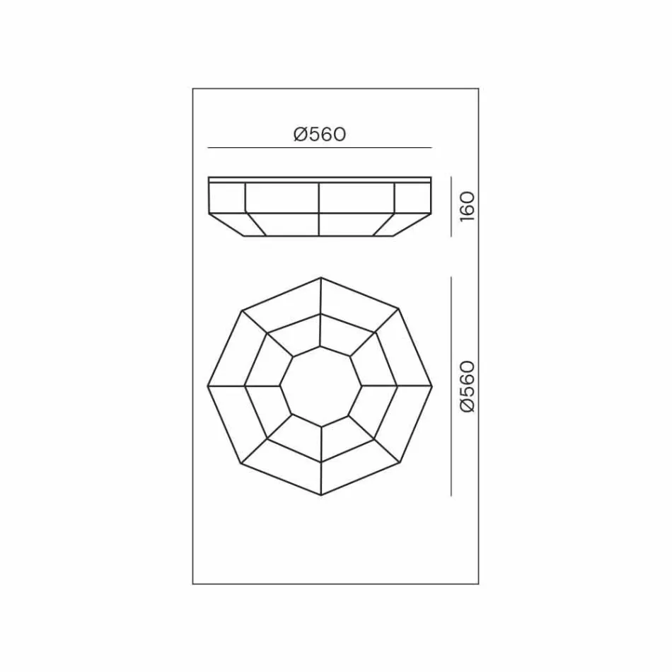 Llambë tavan e cilësisë së mirë në bronz dhe qelq të djegur me madhësi 2 - Lidhur nga Il Fanale Viadurini