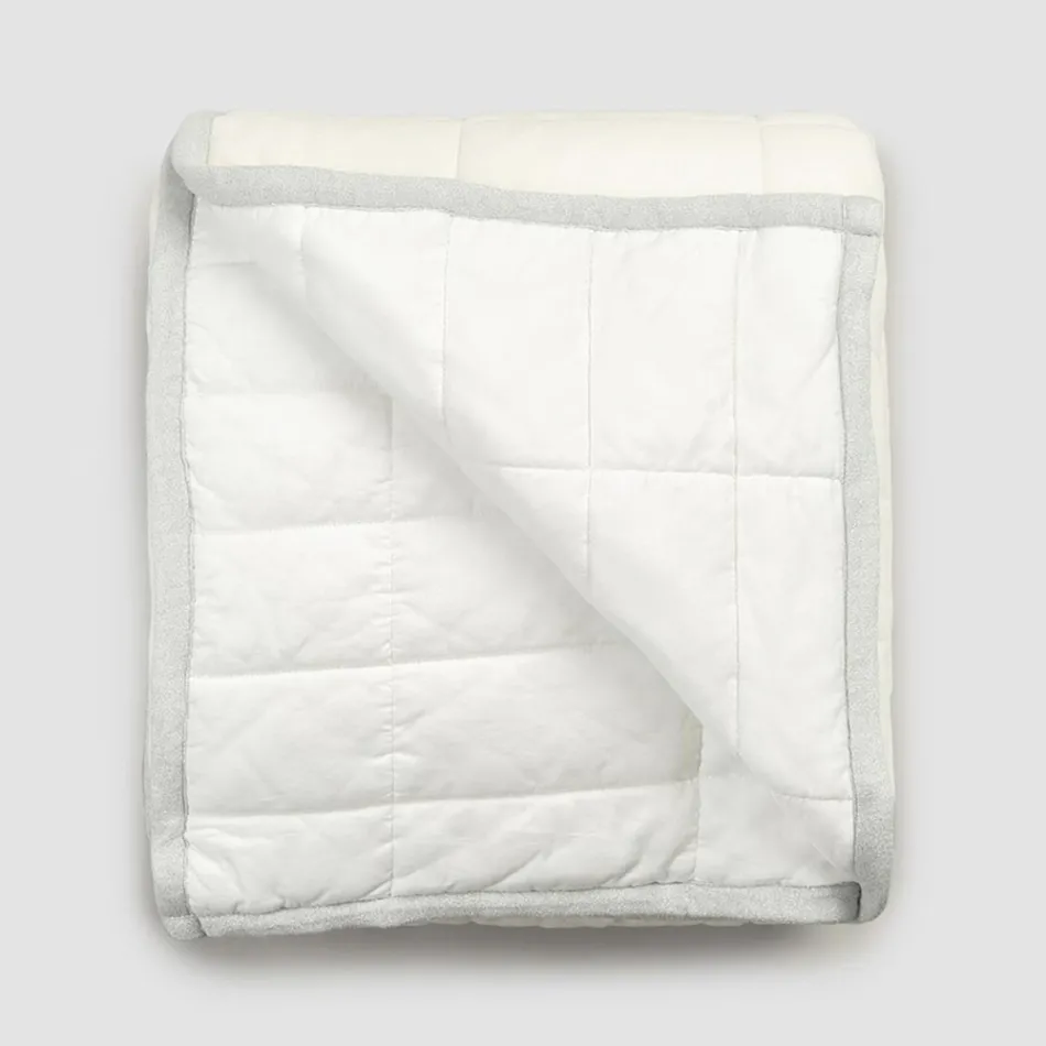 Plaid me saten pambuku dhe senil me lurex, shkumës ose retro Border - Tortoro Viadurini