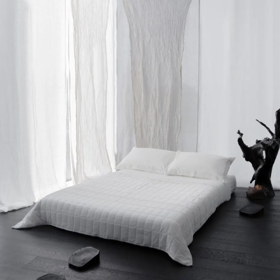 Plaid me saten pambuku dhe senil me lurex, shkumës ose retro Border - Tortoro Viadurini