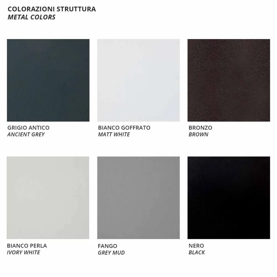 Kolltuk modular qendror për ambiente të jashtme në metal dhe pëlhura të bëra në Itali - Cola Viadurini