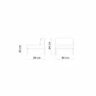 Kolltuk modular qendror për ambiente të jashtme në metal dhe pëlhura të bëra në Itali - Cola Viadurini