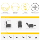 Kolltukë Fabric Lift me funksione ngritëse, relaksuese dhe shtrati - Romina Viadurini