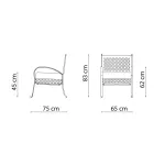 Kolltukë e ulët kopshti në çelik të galvanizuar me mbështetëse krahësh Prodhuar në Itali - Selvaggia Viadurini