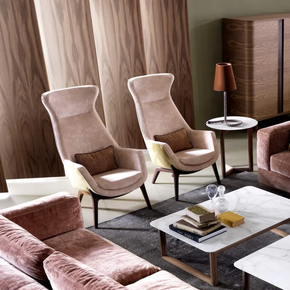 Dizajn kolltuk bergére në pëlhurë Grilli Wilde 100% e bërë në Itali Viadurini