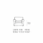 Kolltuk klasik i dhomës së ndenjes i veshur me rroba i prodhuar në Itali - Andromeda Viadurini