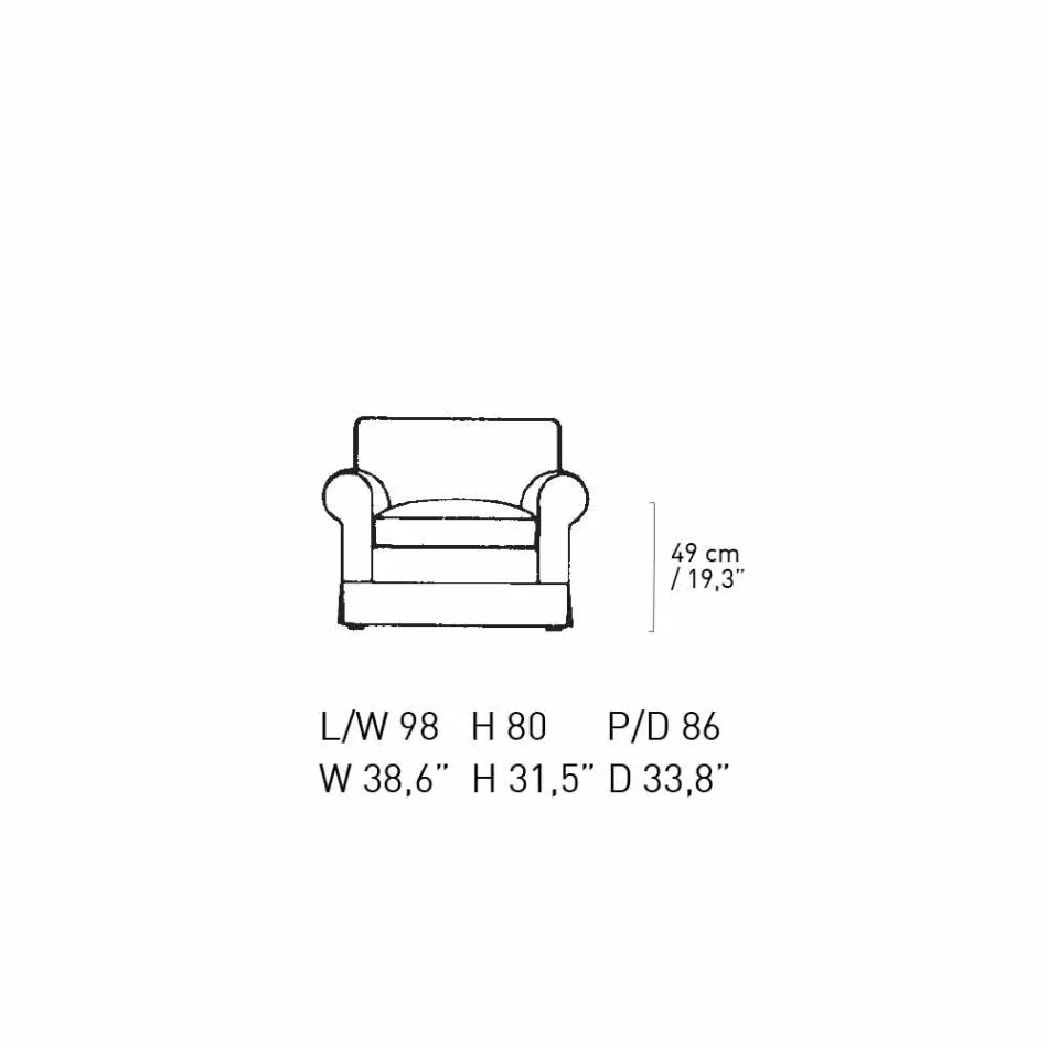 Kolltuk klasik i dhomës së ndenjes i veshur me rroba i prodhuar në Itali - Andromeda Viadurini